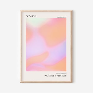 Zodiac Scorpio Aura Gradient Poster Digital Download Wall Art Print, Unique Gradient Zodiac Affirmation Wall Decor Boho Y2K Digital Download