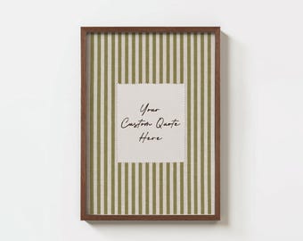 Custom Quote Text Stripe Linen Effect Wall Art Print (Unframed PHYSICAL Print)