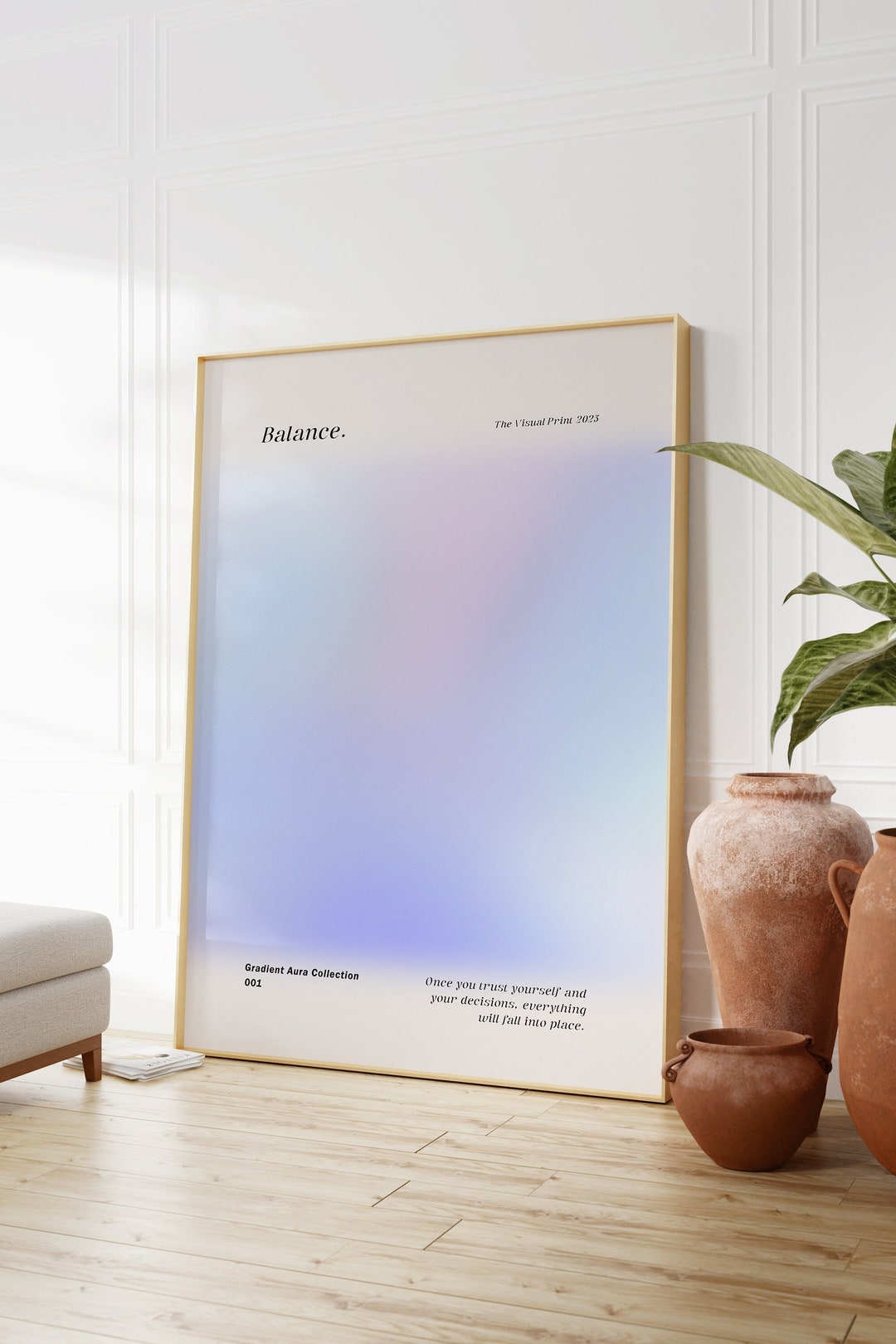 Balance Aura Gradient Pastel Spiritual Divine Energy Wall Art Poster