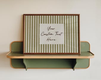 Custom Quote Text Stripe Horizontal Linen Effect Wall Art Print (Unframed PHYSICAL Print)