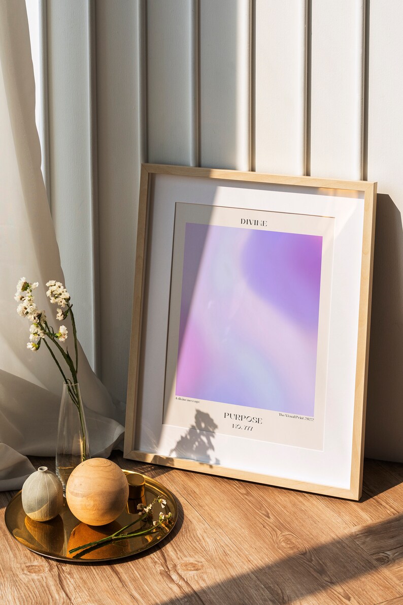 Divine Purpose 777 Aura Gradient Poster, Spiritual Wall Art (Digital Download) image 4