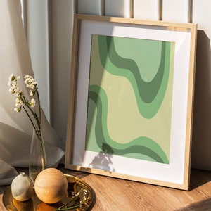 Grüner Farbverlauf 70er Jahre Inspiriertes Retro Abstraktes | Etsy
