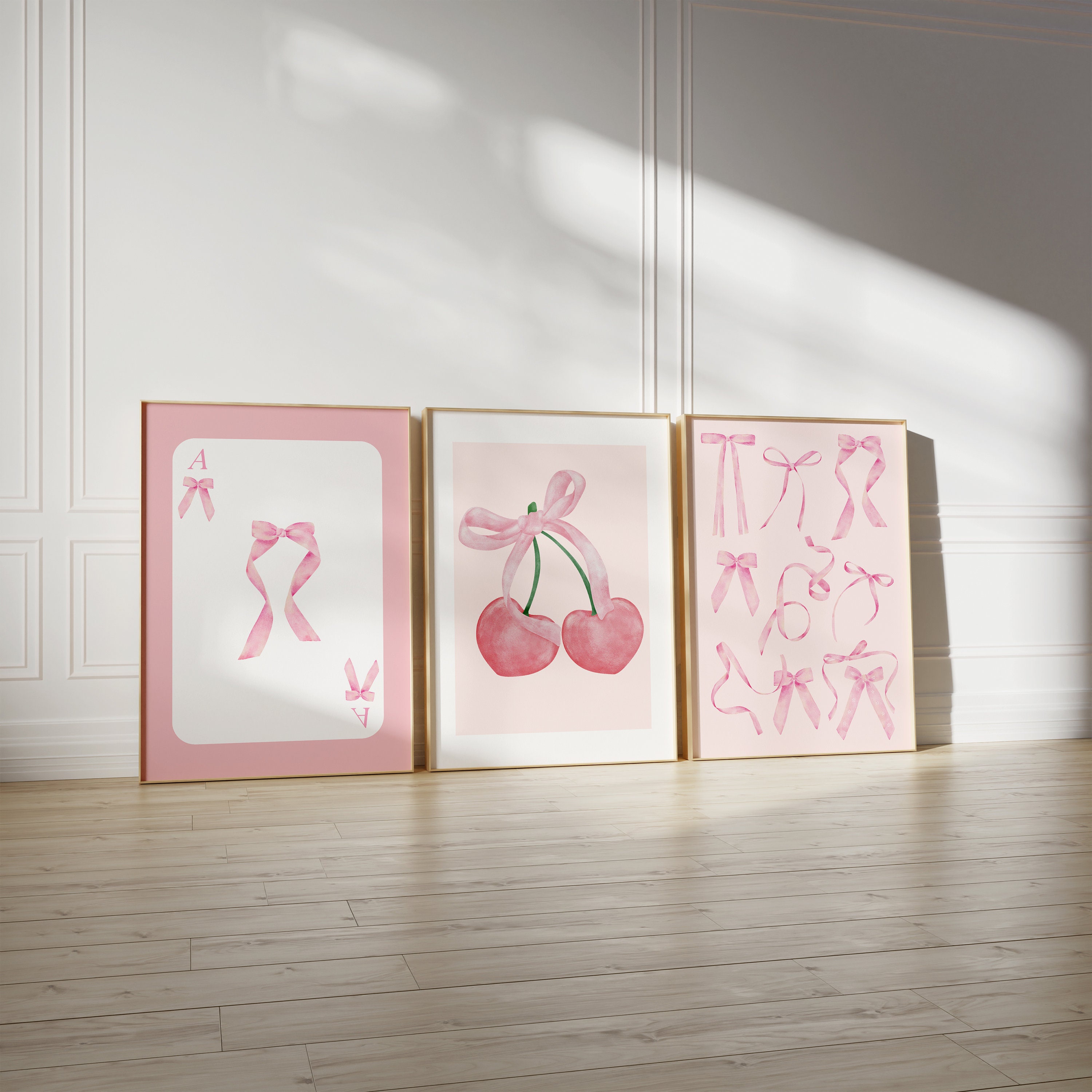 Pegatinas De Lazo Rosa Para Pared - 12 Hojas De 30x20 Cm, Diseño Acuarela, Decoración Infantil O Fiestas