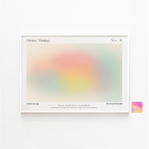Divine Timing Landscape Original Art Print, Manifestation spiritual energy vibrant wall art print poster, self-love aura energy wall art