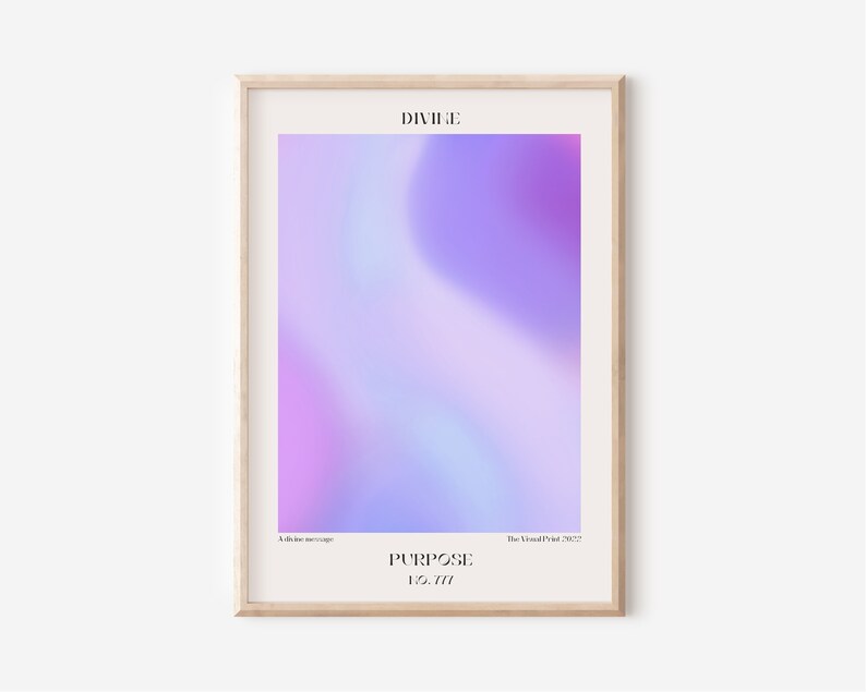 Divine Purpose 777 Aura Gradient Poster, Spiritual Wall Art (Digital Download) image 1