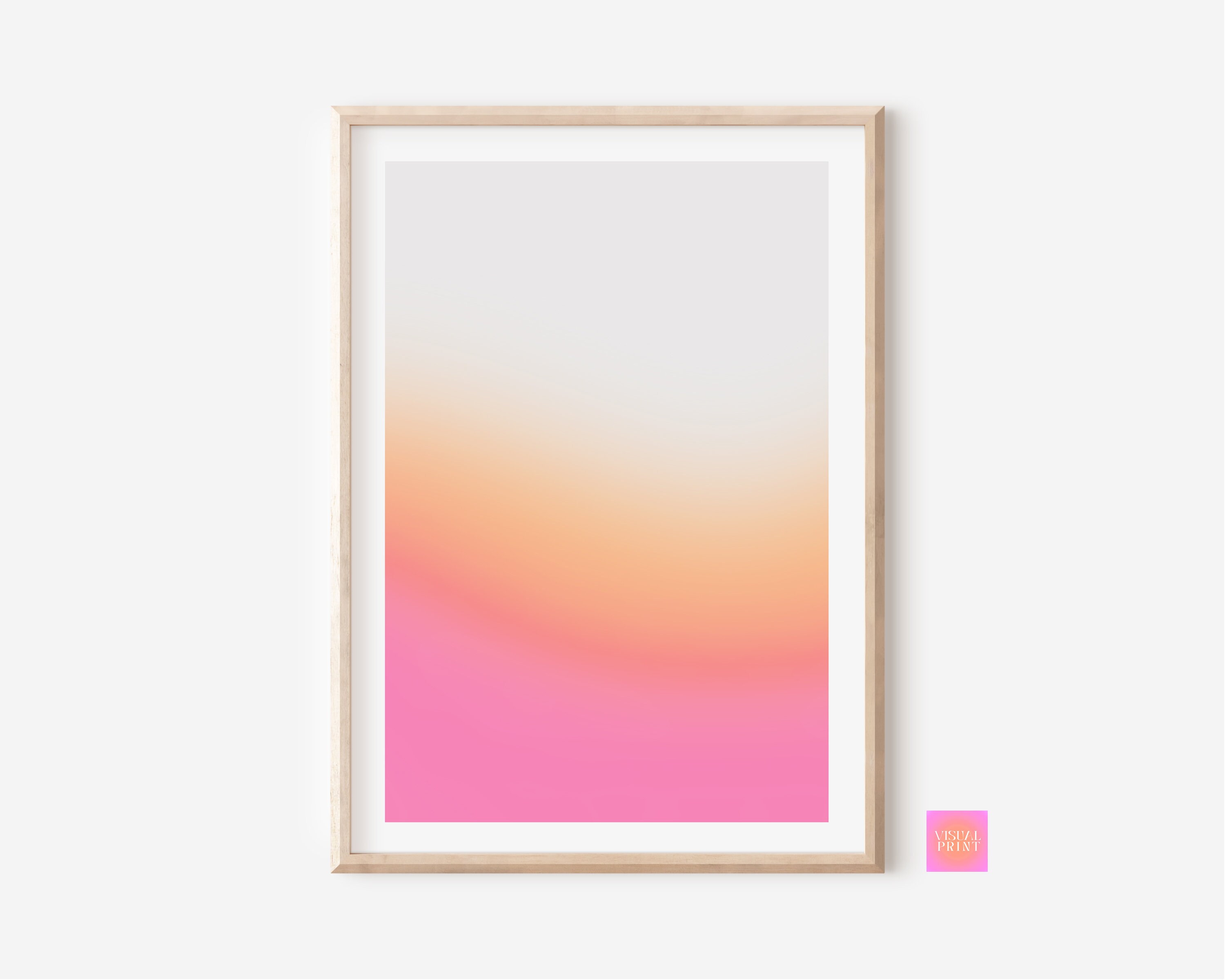 3-Piece Pink Orange Gradient Art Canvas Prints - Coquette Style Posters With Wooden Frame, Room Decor