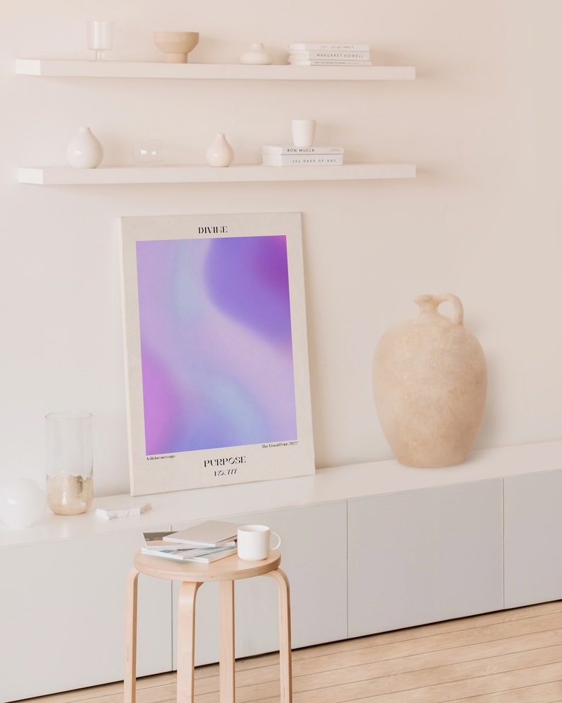 Divine Purpose 777 Aura Gradient Poster, Spiritual Wall Art (Digital Download) image 3