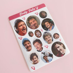 Pedro Pascal Autocollant feuille ensemble autocollant feuille papa mini collage planificateur bujo junk journal dernier d’entre nous chaud zaddy merch planification snailmail mignon