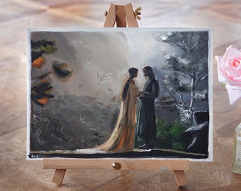 Aragorn & Arwen - Hand Painted Original Lord Of The Rings Painting - LOTR Acrylic Painting