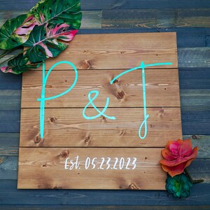 Enseigne en bois rustique personnalisée | Décoration de mariage | Résine époxy de plage | Découpe laser 3D | Décoration de mariage | Mariage rustique
