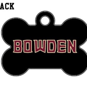 Custom Florida State Themed Double-Sided Dog ID Tag - Mini Bone (Black)