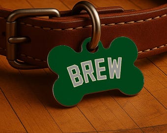 Custom Dog Collar Tag – Milwaukee Game Day Style, Green Courtside Edition, Double Sided Pet Tag