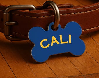Custom Dog Collar Tag – Bay Area Game Day Style, Blue Courtside Edition, Double Sided Pet Tag