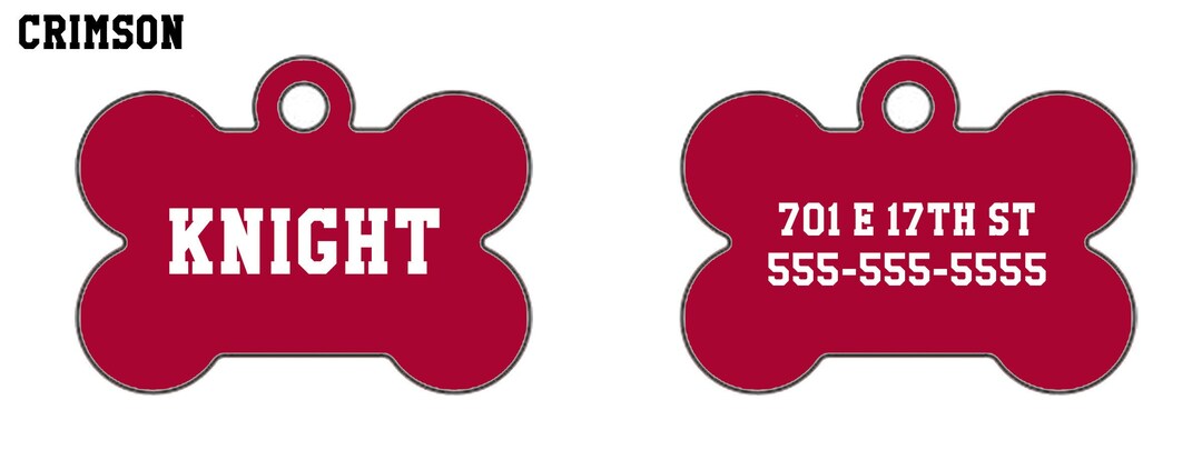 Custom Indiana Themed Double-sided Dog ID Tag Mini Bone crimson - Etsy
