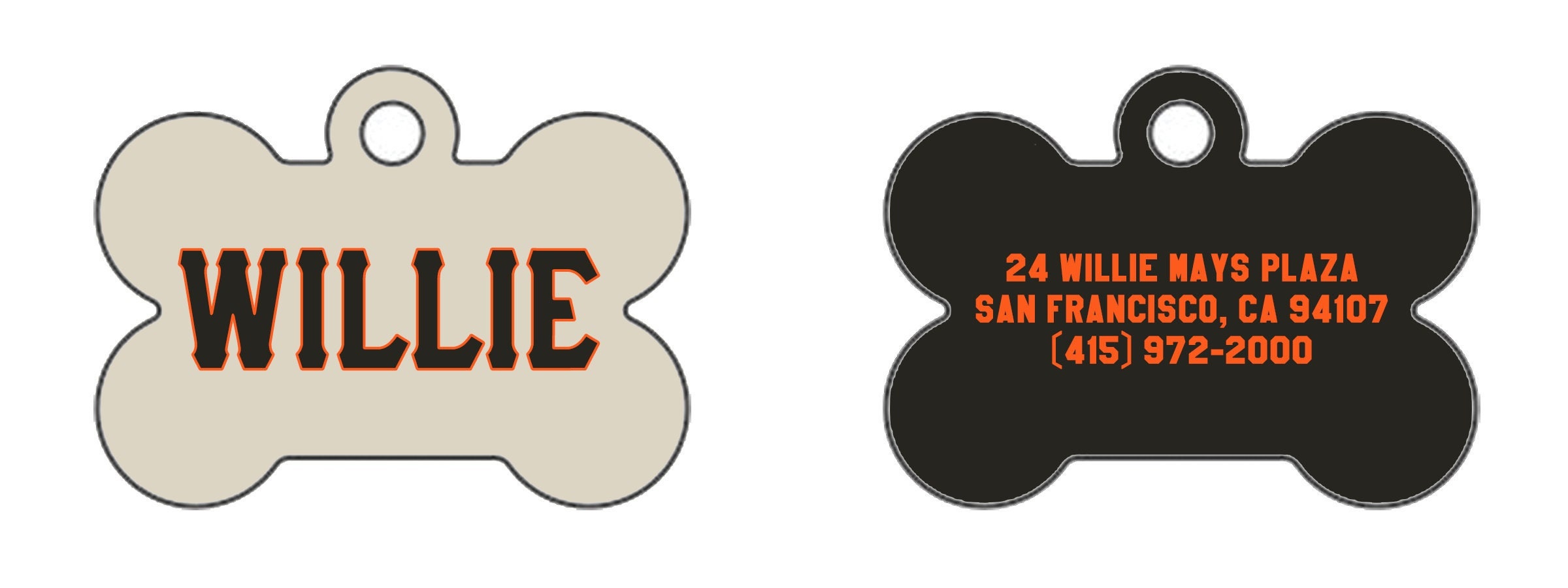 Custom San Francisco Giants Themed Double-sided Dog ID Tag 