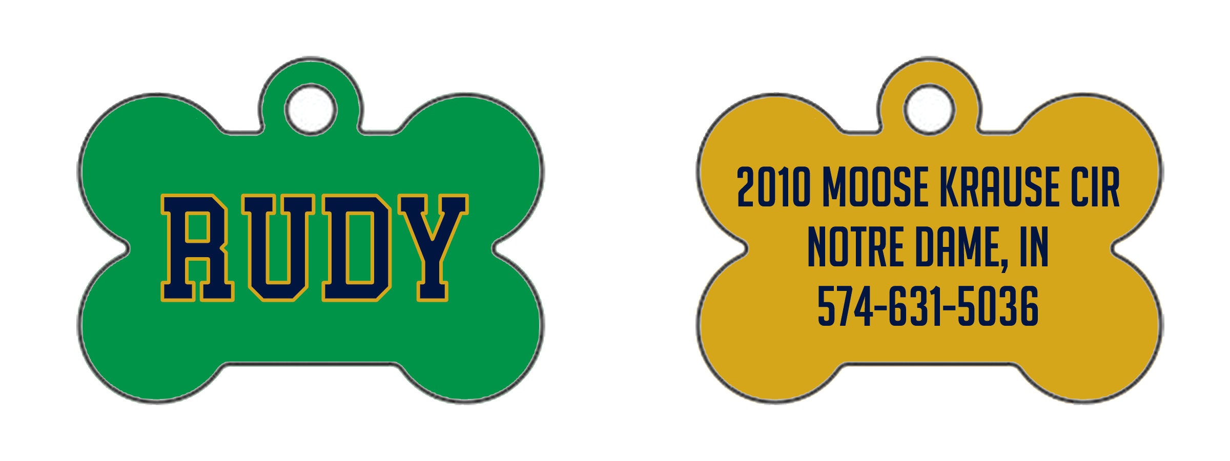 Custom Notre Dame Fighting Irish Dog ID Tag Mini Bone Etsy