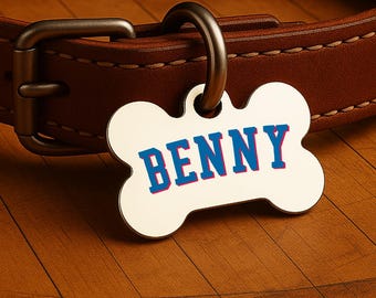 Custom Dog Collar Tag – Philadelphia Game Day Style, White Courtside Edition, Double Sided Pet Tag