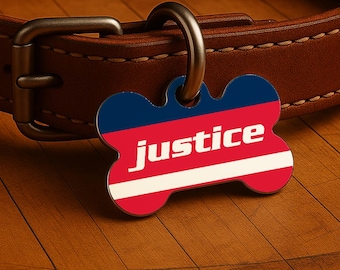 Custom Dog Collar Tag – Washington Game Day Style, Red Courtside Edition, Double Sided Pet Tag