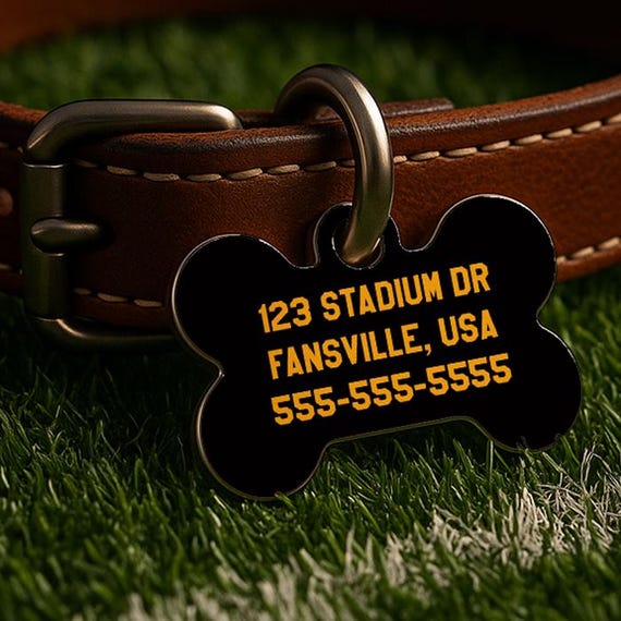 Custom Dog Tag – Pittsburgh Football Style, Black Gold Edition