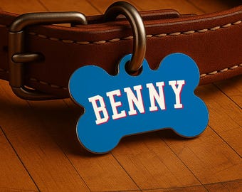 Custom Dog Collar Tag – Philadelphia Game Day Style, Blue Courtside Edition, Double Sided Pet Tag