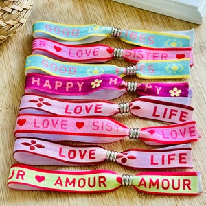Pulsera para mujer y niño, ajustable, pulsera de verano, amor, carpe diem, pulsera de la suerte, pulsera de motivación