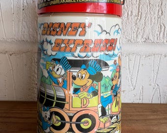 Vintage Aladdin Thermos Flask Disney Express Child’s Mickey Minnie USA 1970s