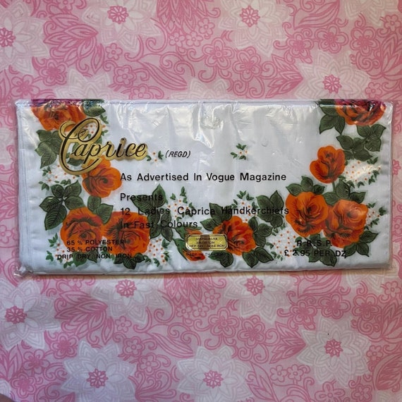 Vintage caprice ladies handerchiefs cotton blend … - image 1