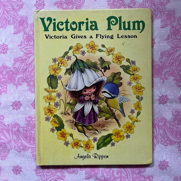 Vintage hardback Victoria Plum Book Victoria Gives A Flying Lesson Angela Rippon 1982 80s cartoon cute