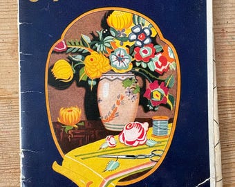 vintage ambachtelijke Dennison: hoe maak je crêpepapier bloemenboek 1929 zeldzaam ongesneden patroon jaren 1920