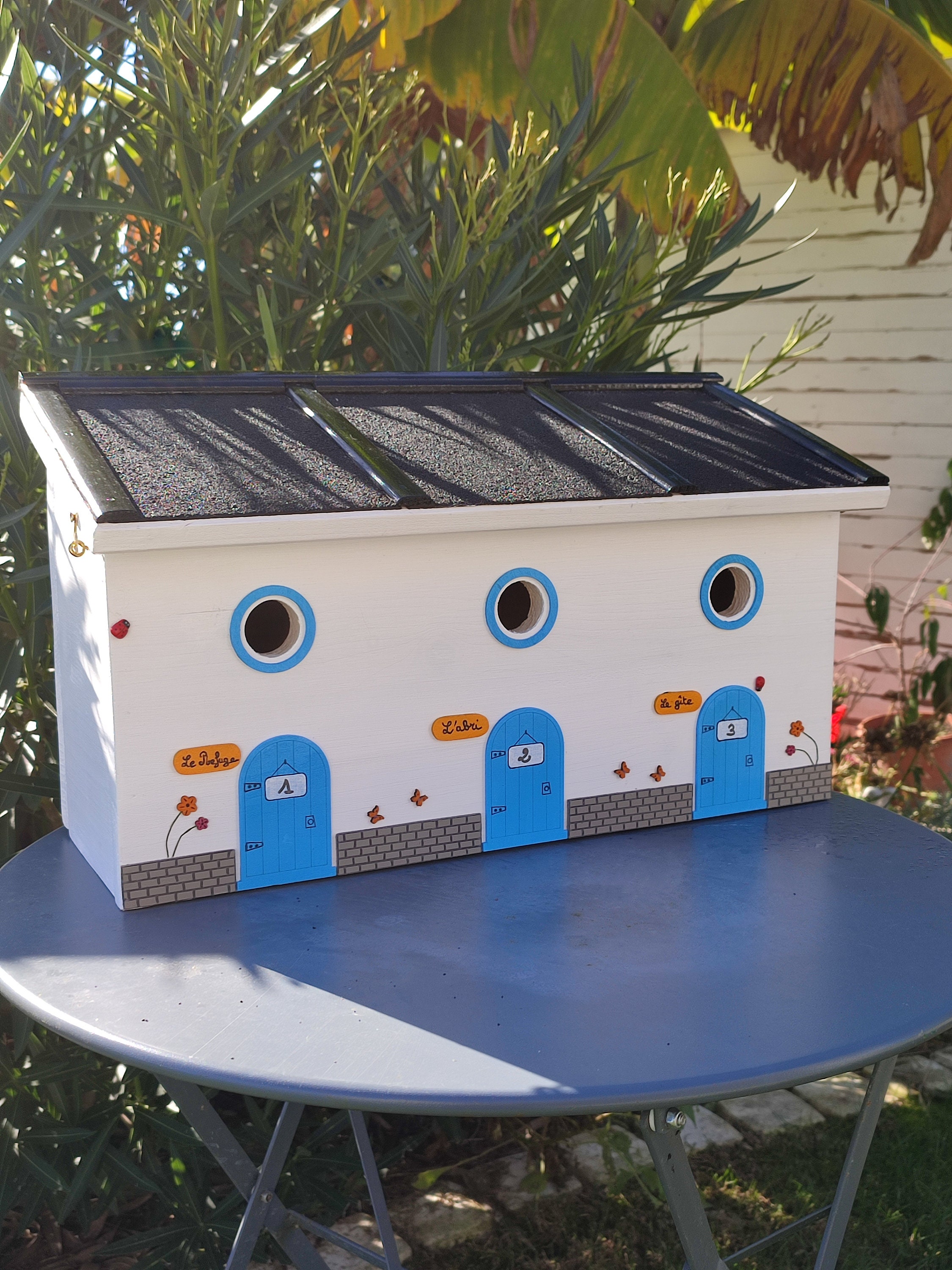 Nichoir en Bois Décoré Pour Oiseaux Moineaux/ Large Birdhouse