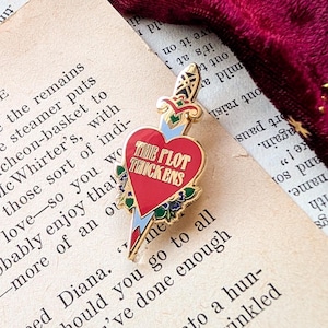 The Plot Thickens Dagger Hard Enamel Pin /Gold plated bookish pin, gift for readers, books, stocking filler,  book lovers pin, dagger pin.