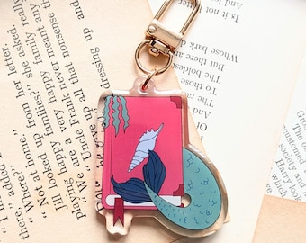 Porte-clés livre sirène – accessoire de fantaisie nautique, porte-clés