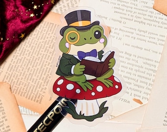 transparent grenouille livresque | Cadeau fantaisiste Cottagecore