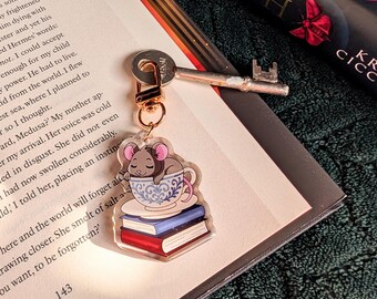 Porte-clés souris livresque//cadeau porte-clés pour amoureux des livres