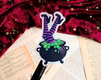 Sticker vinyle scintillant jambes de sorcière//cadeau de lecteur effrayant