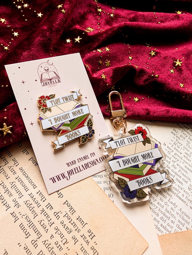 Plot Twist I Bought More Books Hard Enamel Pin /Gold plated bookish pin, gift for readers, books, stocking filler, book lovers pin, reader. image 9
