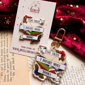 Plot Twist I Bought More Books Hard Enamel Pin /Gold plated bookish pin, gift for readers, books, stocking filler, book lovers pin, reader. image 10