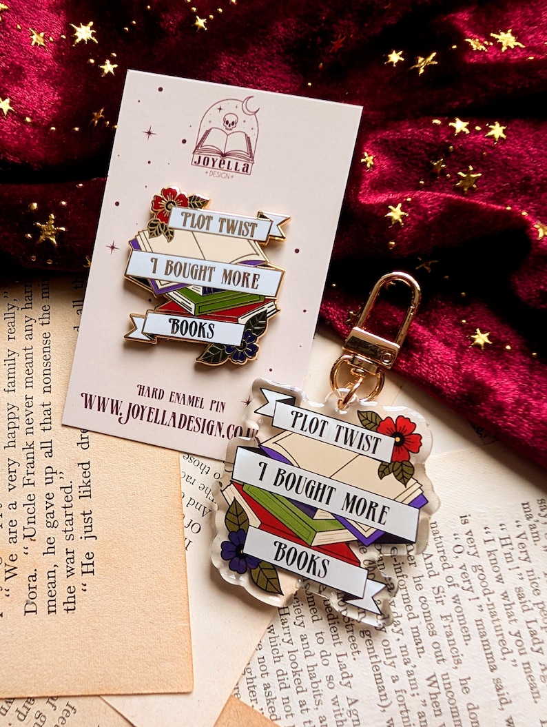 Plot Twist I Bought More Books Hard Enamel Pin /Gold plated bookish pin, gift for readers, books, stocking filler, book lovers pin, reader. image 10