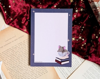 Bloc-notes A6 - Souris livresque//Cadeau pour amoureux des livres
