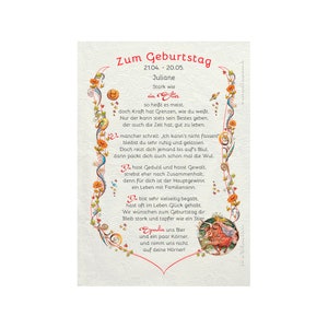 Geschenk Karte Urkunde Sternzeichen Stier, Zeichnung mit humorvollem Gedicht, A4 Bild-Präsent, persönlich durch Wunschtext
