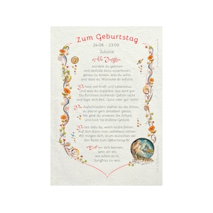 Certificado de tarjeta de regalo zodiac virgen, dibujo con poema humorístico, imagen A4 presente para vírgenes, personal por texto de deseo