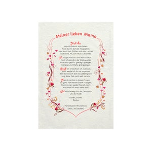 Certificado de regalo Mi querida mamá, dibujando con poema humorístico, imagen presente para la madre, personal por texto deseado