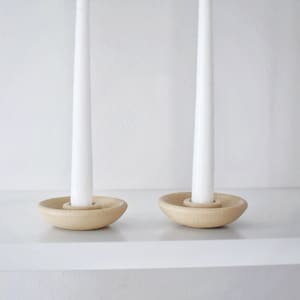 Handmade Concrete Taper Candle Holder, Minimalist Table Centerpiece