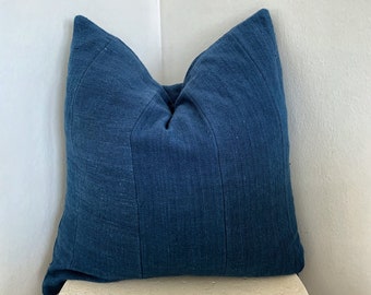 Indigo Mudcloth, Blue Mudcloth Pillow, Indigo Blue Mudcloth, Mudcloth Pillow Cover, African Mud Cloth, Mali Mudcloth, Blue Pillow Cover