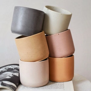 Concrete planter, Plant pot, Cement planter, Colorful Planter, Small Plant Pot, Indoor Planter with Drainage, Cute Planter, Boho Planter