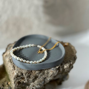 Handmade Concrete Jewelry Trinket Dish, Small Catchall Tray