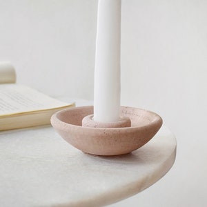 Handmade Concrete Taper Candle Holder, Minimalist Table Centerpiece