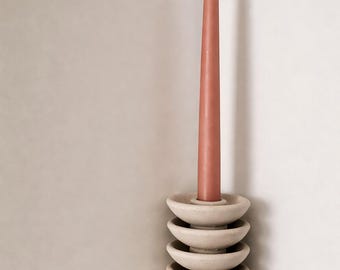 Handmade Concrete Taper Candle Holder, Minimalist Table Centerpiece, Wabi Sabi Candle Holder, Candlestick Holder, Earth Tone Candle Holders