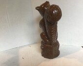Vintage End of the Day Folk Art Sewer Tile Squirrel signed by Roy Blind 1977