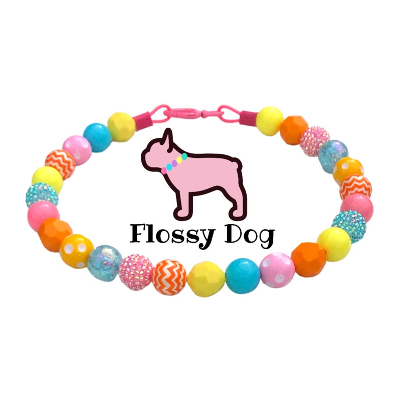 Jellybean Beaded Dog Collar Custom Rhinestone Collar With Etsy
